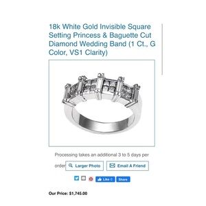 18K white gold with diamonds women’s ring 7.25 sze